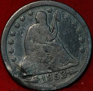 1853 Philadelphia Mint Silver Seated Liberty Quarter - Picture 1 of 2