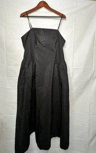 Vestido negro Wild Fable para mujer talla 16 correas espalda abierta con lazo y bolsillos - Imagen 1 de 14
