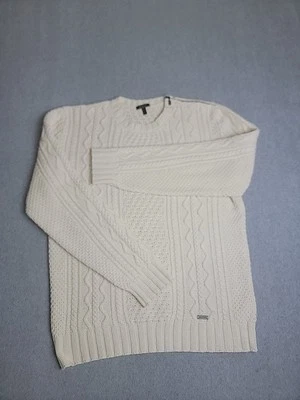 Belstaff Sweater Mens 2XL Cream Wool Cotton Fisherman Cable Knit Preppy Italy - Image 1 of 4