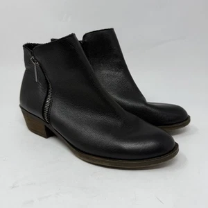 Botas Kensie para mujer talla 9 cuero negro cremallera al tobillo tacón bloque GHITA KS182095 - Imagen 1 de 10