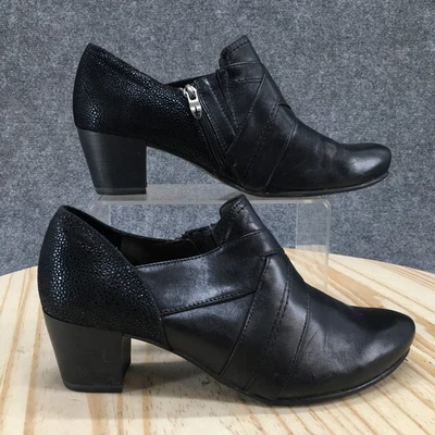 Botas Tamaris Mujer 39 Informales Cremallera Lateral Botín Bajo Cuero Negro Tacones Foto 1 de 4