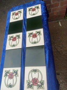 Vintage Set Of 10 Fireplace Tiles Set Of 10 FULL SET 32a - Picture 1 of 6