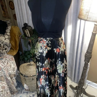 Betsey & Adam Asian Inspired Halter Dress S 4 - Image 1 of 4