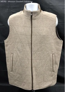 Peter Millar Men's Mocha Wool Quilted Vest Size M - Picture 1 of 6