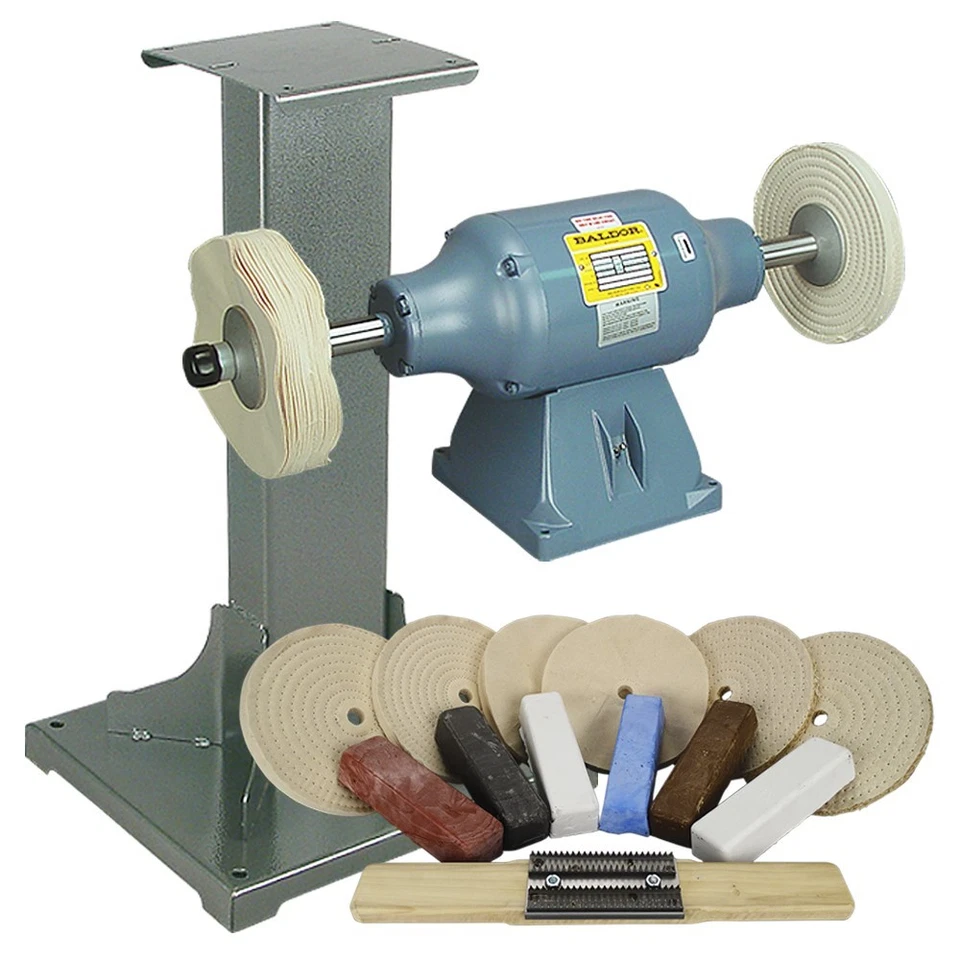 Baldor 3/4HP Buffer, 11 Ga Steel Stand & Buffing Kit #8450-30 - Image 1 of 1