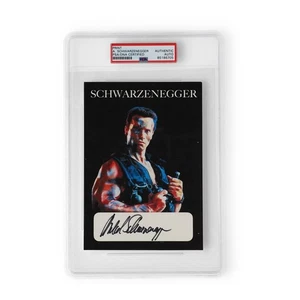 Arnold Schwarzenegger Autografiado Predator Firmado 5x7 PSA Encastrado Auténtico - Imagen 1 de 2