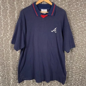 Polo Reebok Atlanta Braves mercancía genuina para hombre azul marino talla XL - Imagen 1 de 10