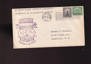 901712/ USA ERSTFLUG ZEPPELIN HINDENBURG 1936 BELEG - Bild 1 von 2