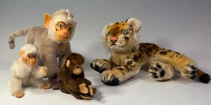 Vintage Steiff Small Coco Baboon w Babies 9" Laying Tigger LOT Tag & Ear Button - Photo 1 sur 9