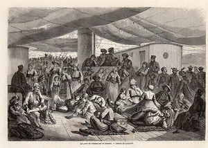 DANUBE PONT DU BATEAU BOAT ROUMANIE ROMANIA IMAGE 1865 PRINT - Imagen 1 de 1