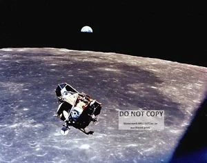 11X14 PHOTO - APOLLO 11 EARTH VIEW AS LUNAR MODULE "EAGLE" LEAVES MOON (EP-048) - Picture 1 of 1