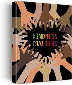 Kindness Matters 40x50cm Stretched Inspiration Canvas Wall Art Print - Picture 1 of 3