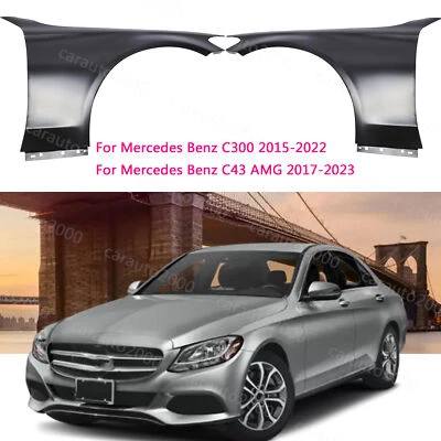 Front RH LH Fender Set For 2015-2022 Mercedes Benz C300 2017-2023 C43 AMG - Image 1 of 4
