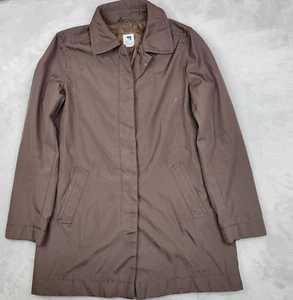 Gap Jacket Womens Small Rain Coat Button Up Trench Long Brown Pockets Adult - Picture 1 of 8