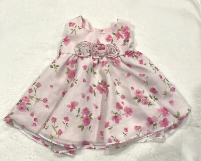 La Princess Infant Baby Girl Dress 3/6 Months NWOT Pink Flowers Spring Easter — 第 1/4 张图片