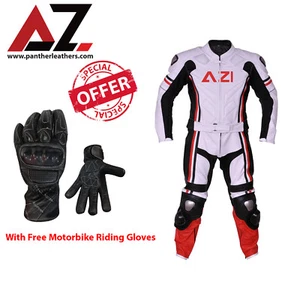 Herren & Frauen Motorrad Rennanzüge Lederanzug Motorrad CE zugelassen kostenlose Handschuhe - Bild 1 von 3