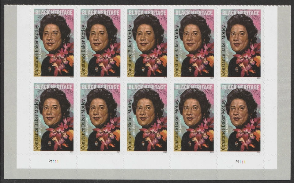 US 5830 Black Heritage Constance Baker Motley F plate block 10 MNH 2024 - Image 1 of 1
