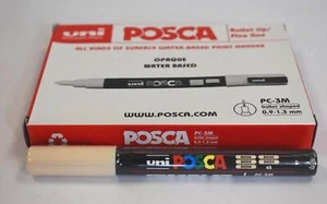 UNI POSCA PC-3M Paint Marker Water Based Bullet Tip Beige 0.9-1.3mm 6 Pack - Picture 1 of 5
