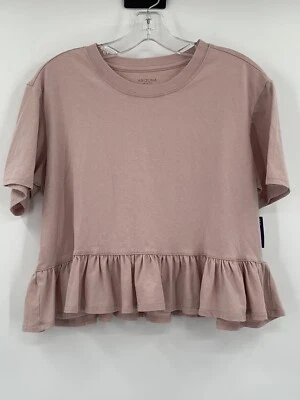 NUEVO Arizona Jean Co Juniors Grande Manga Corta Volantes Parte Inferior Top Para Mujer M Corto Foto 1 de 4