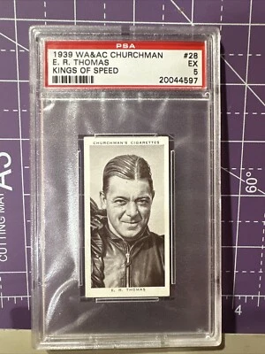 1939 Churchman's King of Speed #28 E.R. Thomas graded PSA 5 - Image 1 of 2