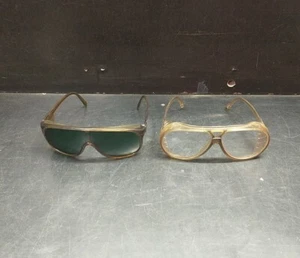 2 Vintage Wilson Spectra Safety Glasses Dark Clear Lenses Used Flaws On The Lens - Picture 1 of 24