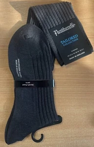 Pantherella Mens Vale Over the Calf Cotton Lisle Socks, Dark Grey, UK 5.5-6 - Picture 1 of 1