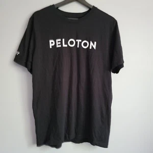 Peloton Black Size Large Short Sleeve Shirt With White Lettering - Picture 1 of 7