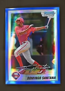 2010 Bowman Chrome #BCP40 Domingo Santana /250 Blue Refractor 1st Bowman - Picture 1 of 2