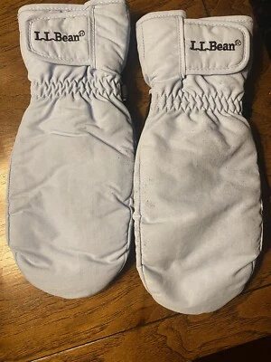 LL BEAN Mitten 手套女式 S/M 蓝色绝缘衬里棕榈橡胶很好! — 第 1/4 张图片
