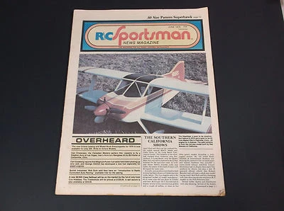 VERY COLLECTIBLE JUNE 1978 R/C SPORTSMAN NEWS MAGAZINE W/PLANE PLANS  *G-COND* - Image 1 of 4