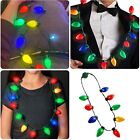 Christmas LED Light Up Necklace  Colorful Bulb Holiday Party Supplies