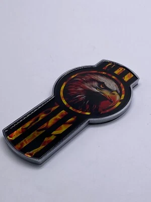 Kenworth Bug Hood Grille Logo Emblem Badge American Bald Eagle Flames 8" - Image 1 of 4