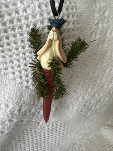 Ornaments - DOG ORNAMENT ON CARROT - 6"H, 2"L, 2"W - CUTE - Picture 1 of 6