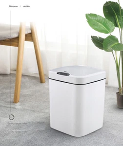 15L Smart Sensor Trash Can Automatic With Inner Bucket Bathroom Kitchen White - Picture 1 of 5