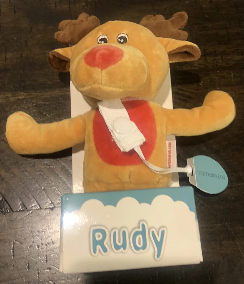 The Teething Egg Teething Pals Rudy Reno Navidad Vacaciones Recién Nacido NUEVO EN PAQUETE Foto 1 de 4