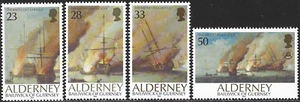 1992 Alderney Sg A52/A55 300th Anniversary of Battle of La Hogue Unmounted Mint - Picture 1 of 2