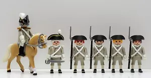 6 GARDE SOLDATEN GRAU PLAYMOBIL zu Franzosen Briten Continental Army Custom RAR - Picture 1 of 11