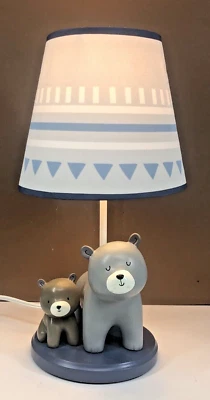 Lámpara infantil Lambs & Ivy Gray Bears con pantalla de 16" de alto. Foto 1 de 4