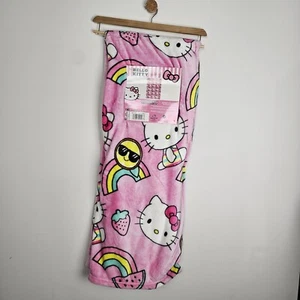 HELLO KITTY Pink Summer Tie Dye Rainbow Silk Touch Throw Blanket 50 x 70 NWT - Picture 1 of 5