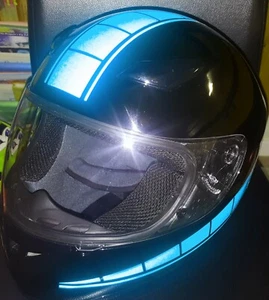 ADESIVI CASCO/SERBATOIO VELOCITÀ RIFLETTENTE DECALCOMANIE MOTO CORSE KENNY BLU NIGT - Foto 1 di 12