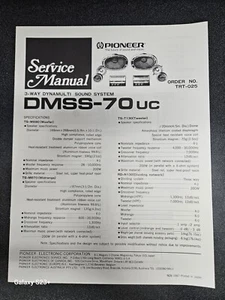 Pioneer DMSS-70US 3-Way DynaMulti Sound System Service Manual - Picture 1 of 1