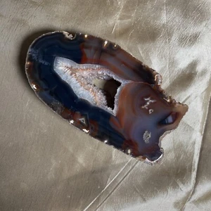 Vintage brasilianische dicke Achatplatte 5" poliert 1 Seite - Bild 1 von 3