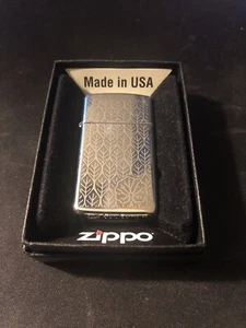 Zippo Lighter Slim Leaf Design  - Picture 1 of 2
