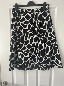 Linea Women's Size 8 Black & White Pattern A-Line Skirt, Fully Lined - WORN ONCE - Picture 1 of 11