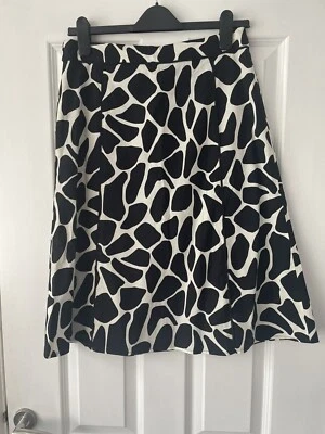 Linea Women's Size 8 Black & White Pattern A-Line Skirt, Fully Lined - WORN ONCE - Image 1 of 4