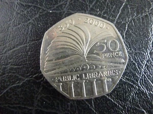 Public Libraries 50p Coin 2000 Circulated Coin. Good Condition - Picture 1 of 2