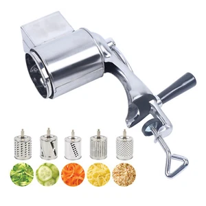 Rotary Cheese Grater -Manual Vegetable Slicer Stainless Steel Vegetable Grater - Picture 1 of 13