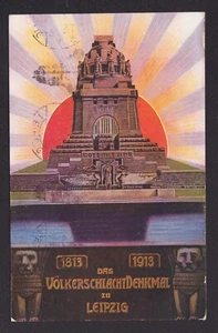GERMANY 1913, Vintage postcard, Monument to the Battle of the Nations, USED - Picture 1 of 2