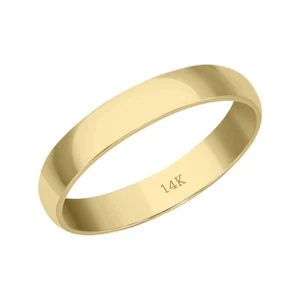 14K Yellow Gold Plain Wedding Band for Women and Men, Available in 3 MM - Picture 1 of 7