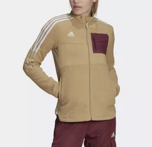 New Adidas Tiro Winterized Sherpa Full Zip Track Winter Jacket Women's Size L - Picture 1 of 5